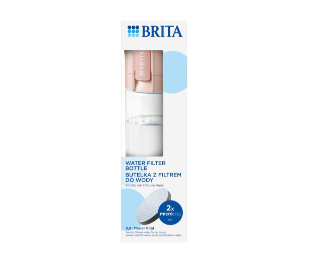 BRITA Butelka z filtrem VITAL Pastelowa Brzoskwinia + 2 filtry do wody MicroDisc - 1230569 - zdjęcie 5